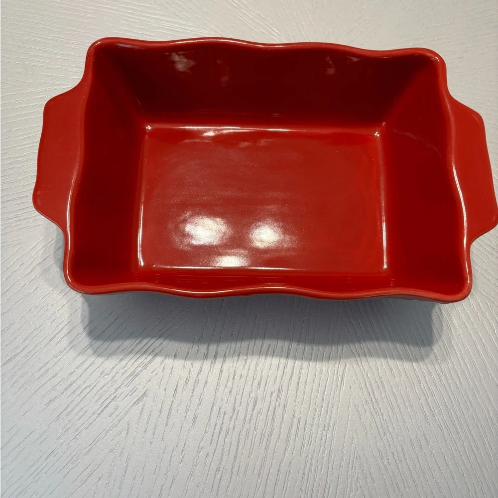 Laurie Gates Small Square Casserole Baking Dish Red 1.85 Quarts